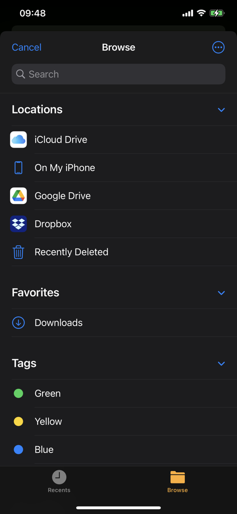 Music Joiner - Merge Audio - Music Joiner app interface showing file import options from iCloud Google Drive and Dropbox