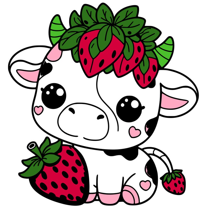 cute strawberry cow