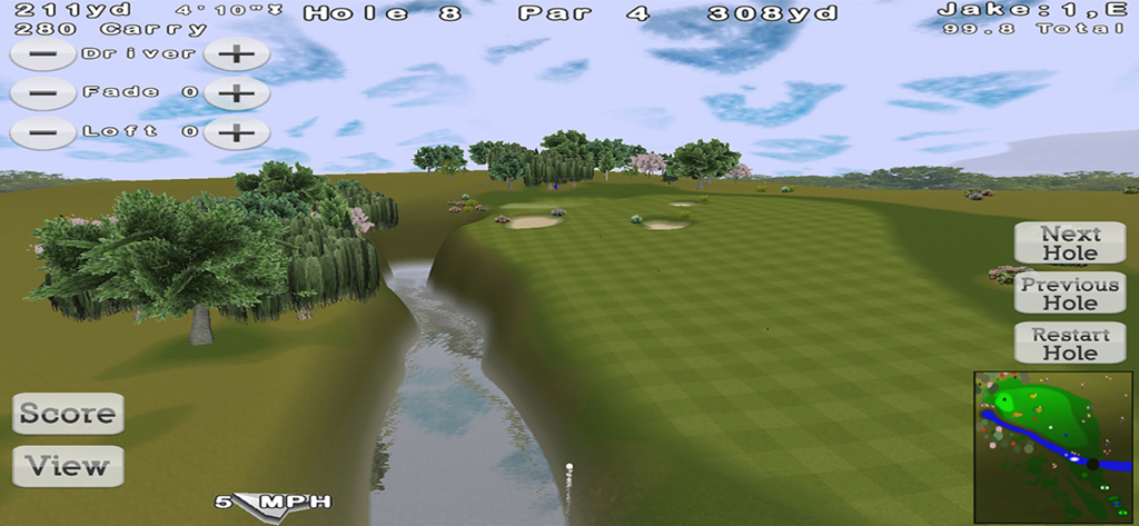 Nova Golf Lite - Gameplay screenshot of Nova Golf Lite showing a 3D golf course and shot interface.