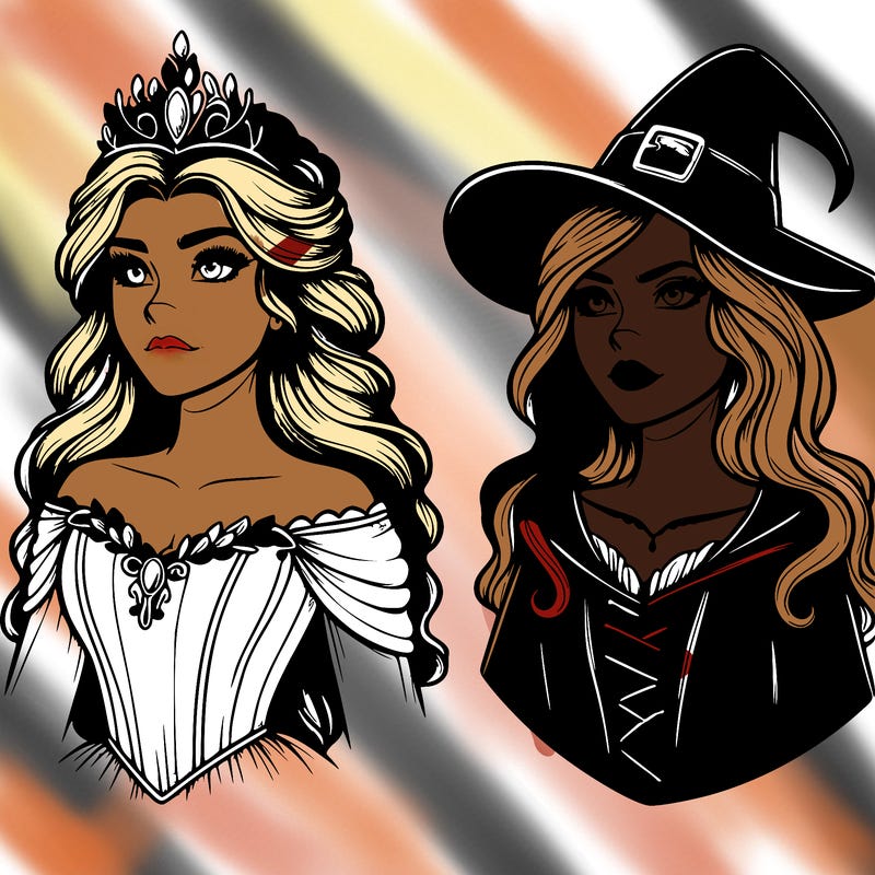 princess and witch realistic