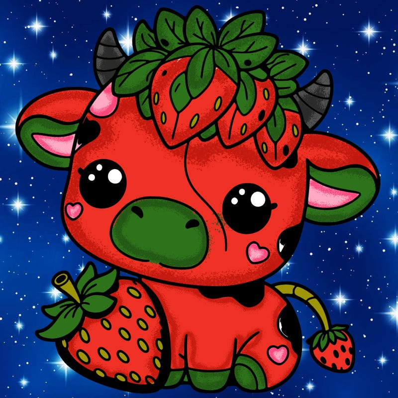 cute strawberry cow