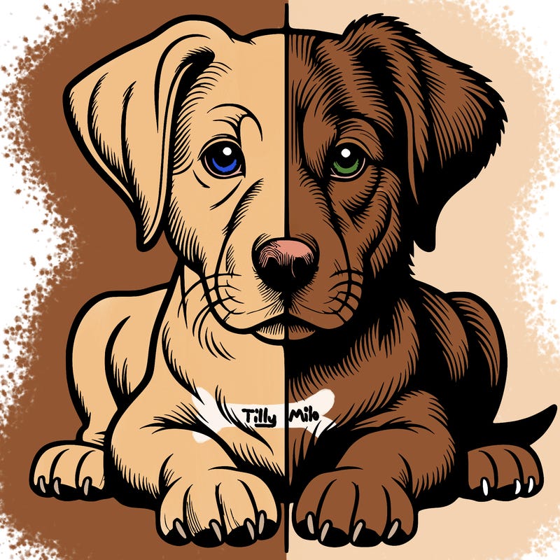 realistic dog split picture