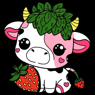 cute strawberry cow