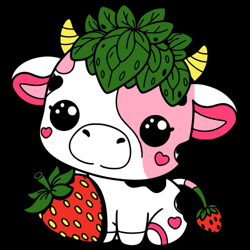 cute strawberry cow