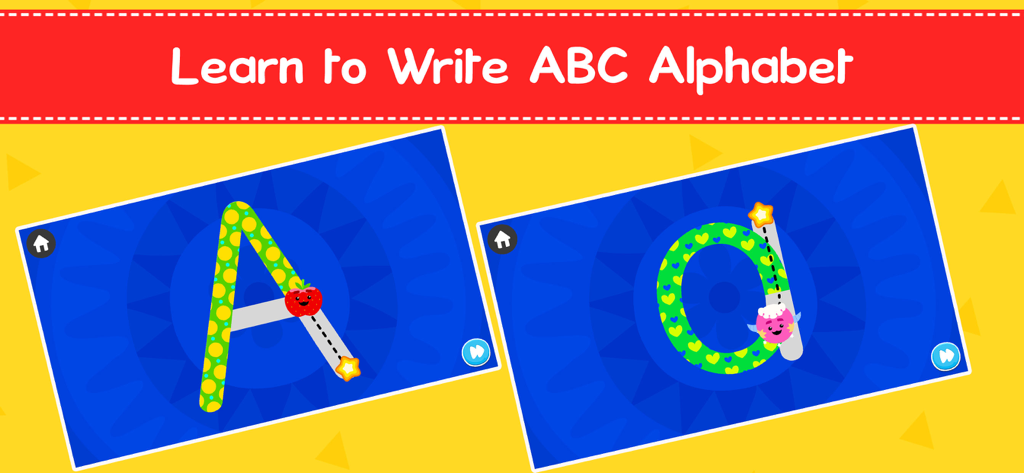 Learn ABC Songs & Kids Phonics - Interactive alphabet tracing activities for uppercase A and lowercase a