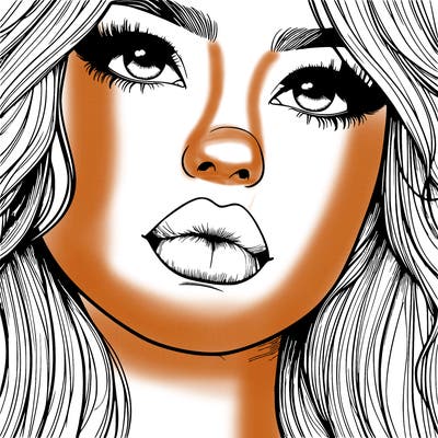 really realistic girl with lips