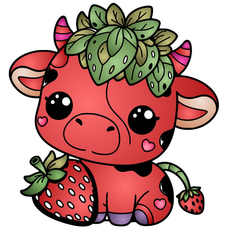cute strawberry cow