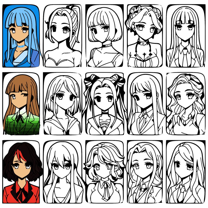 girls that look diffrent anime