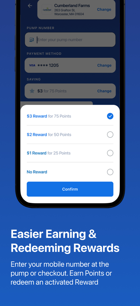 SmartRewards by EG America - Interface of the SmartRewards app showing options to redeem points for cash rewards