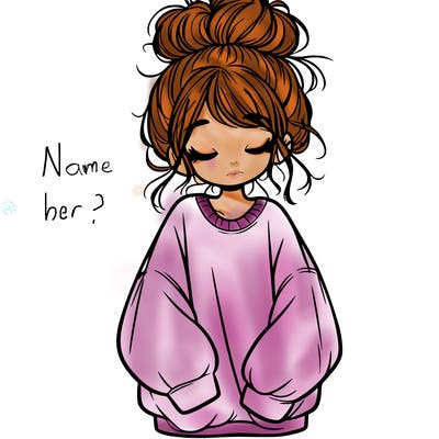 girl with baggy sweatshirt and messy bun