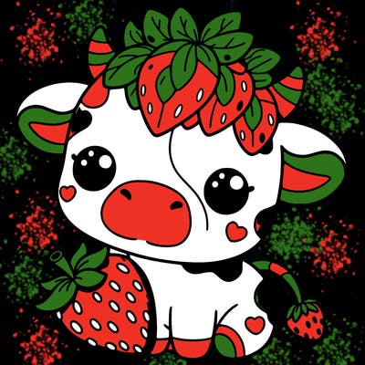 cute strawberry cow