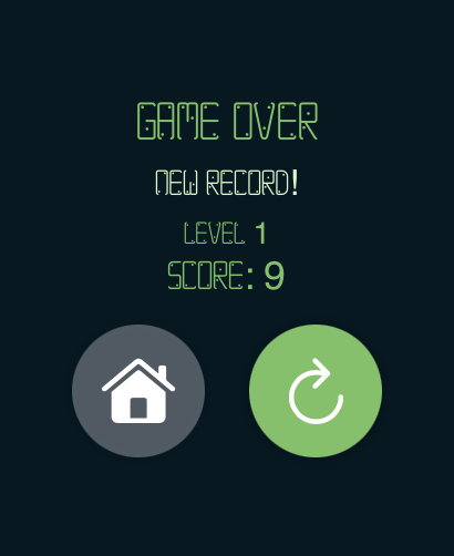 Snake Watch Classic - Snake Watch Classic game over screen displaying level one and a new record score