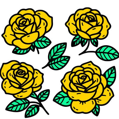 cute four pieces roses