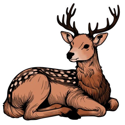realistic deer with antlers