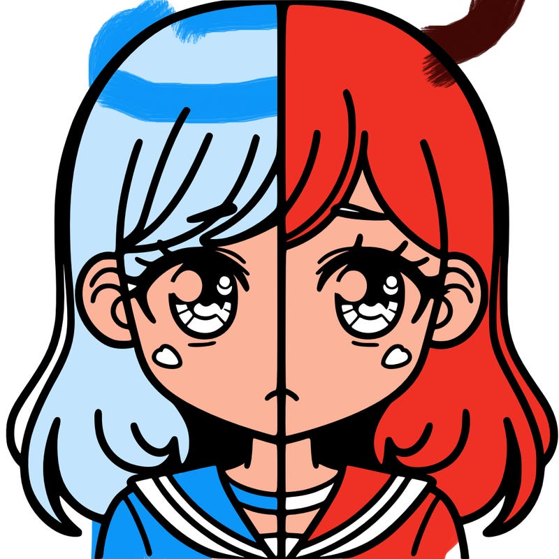 a split of a girl
