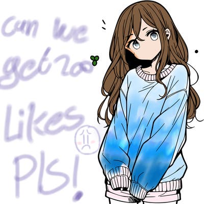 manga teen girl  in a sweater and baggy pants