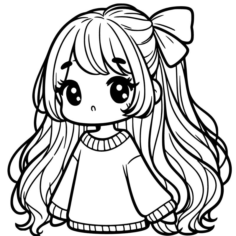 cute girl with long hair