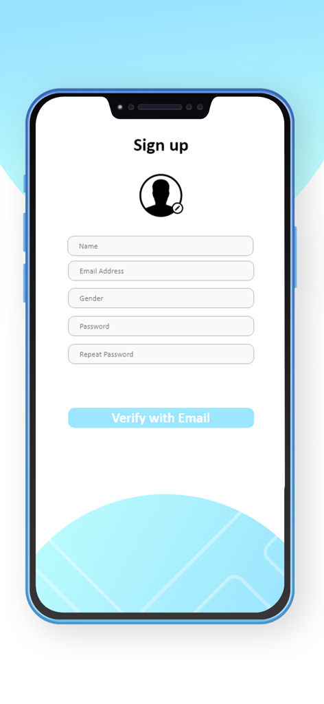 Call AI - Pantalla de registro de la aplicación Call AI con campos para nombre, correo electrónico, género y contraseña