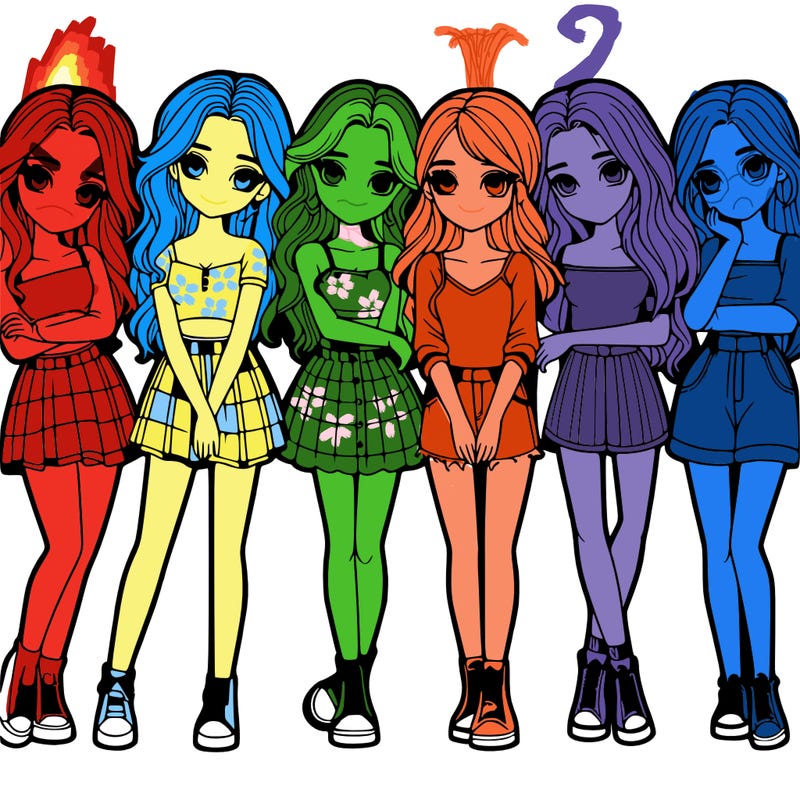 a group of girls realistic