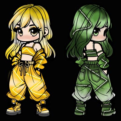 girl in crop top and baggy pants