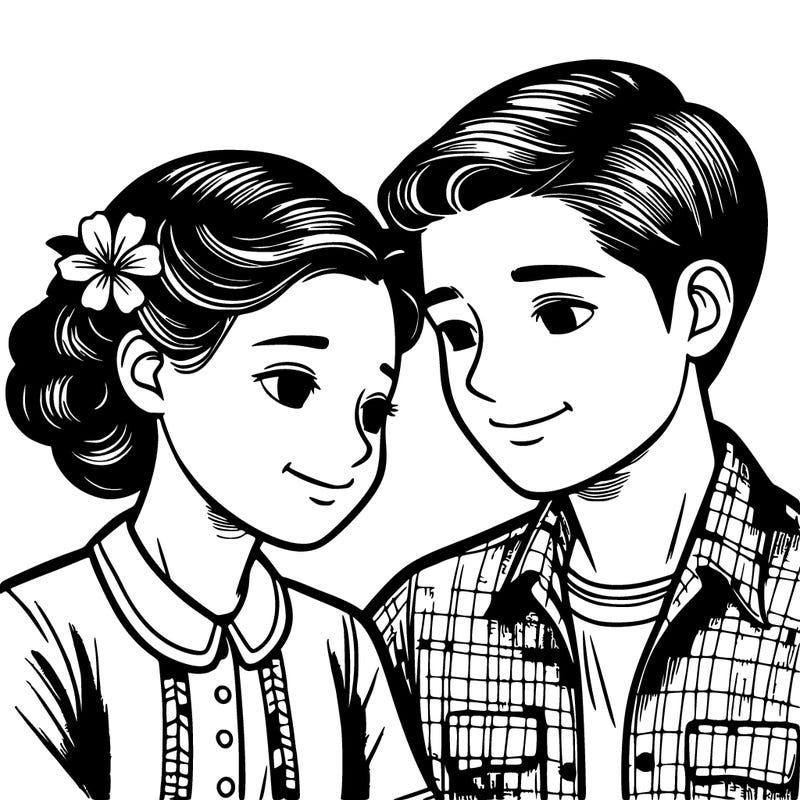 girl and boy in love realistic