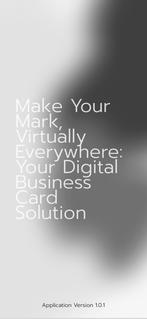 ALLY vCard - Tela inicial do ALLY vCard mostrando o slogan Deixe Sua Marca Virtualmente em Todo Lugar Sua Solução de Cartão de Visita Digital
