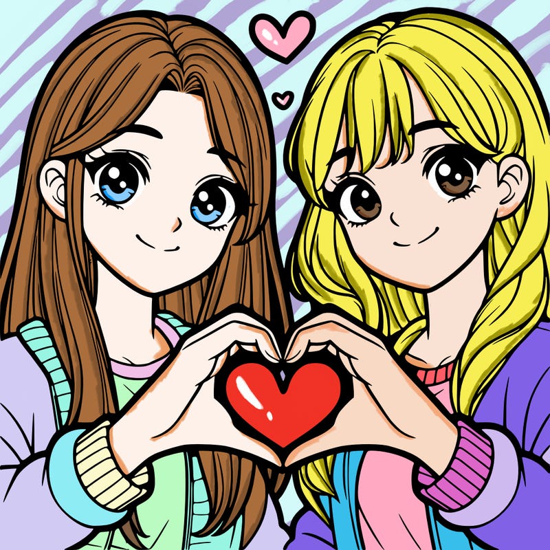 girls making heart with their hands