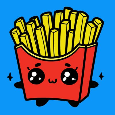 a cute. french fries