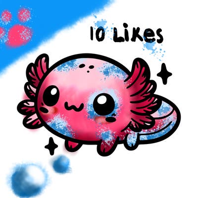 cute easy baby axolotl