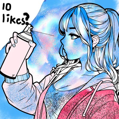 a realistic girl spray, painting