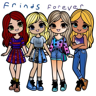 friend group of four girls