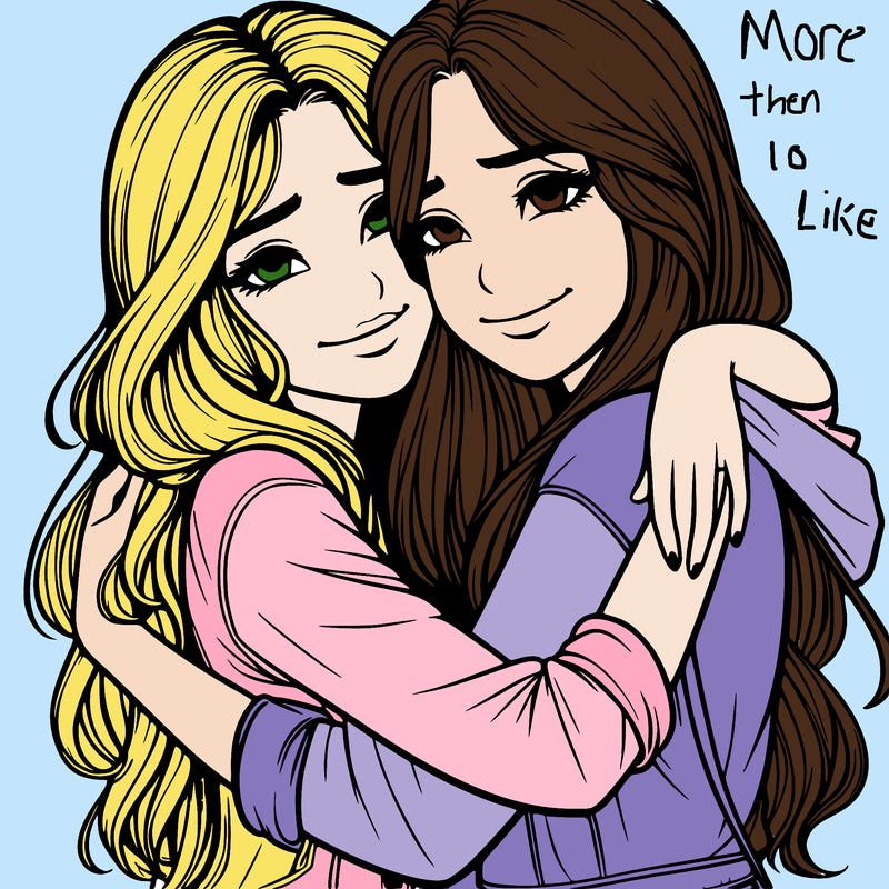 realistic girls hugging