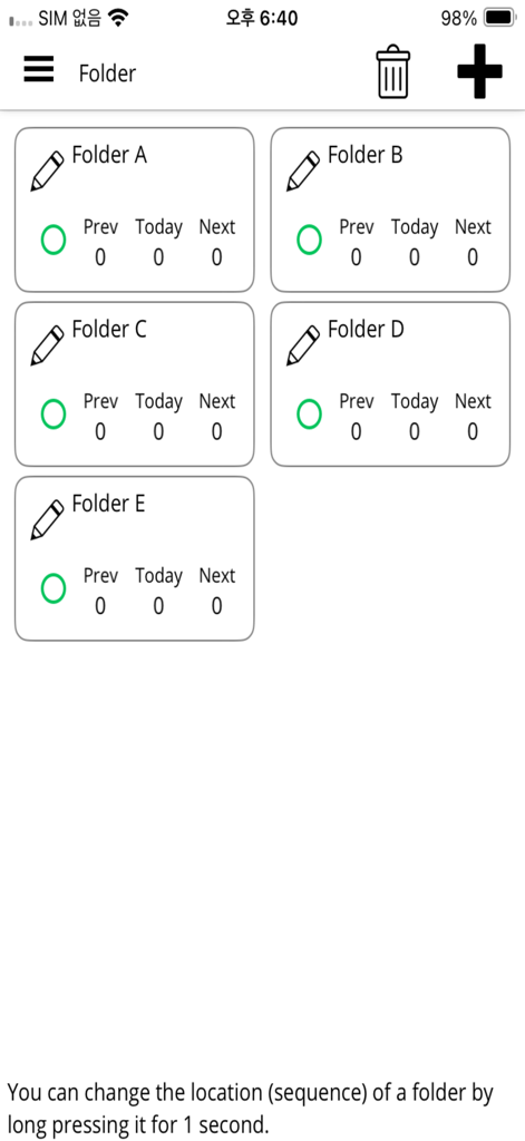 Expiration Date - Scanoid - Interface showing multiple inventory folders with expiration date summaries for previous today and upcoming items