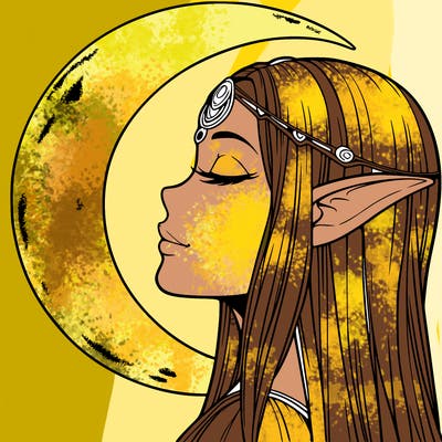 a realistic moon elf