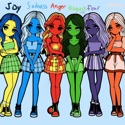 a group of girls realistic