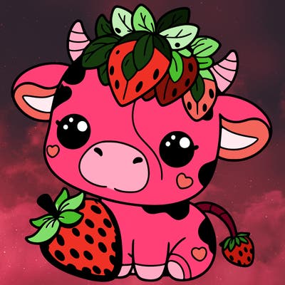 cute strawberry cow