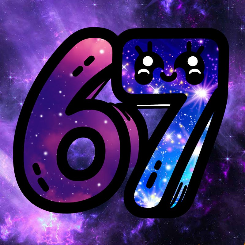 the numbers 67