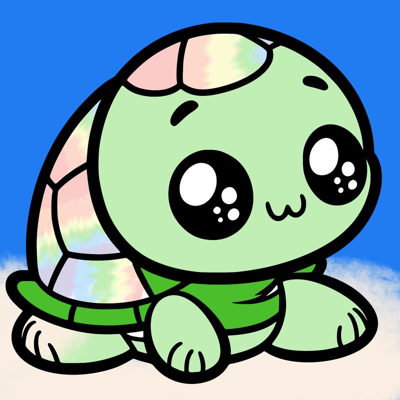 cute little animated turtle