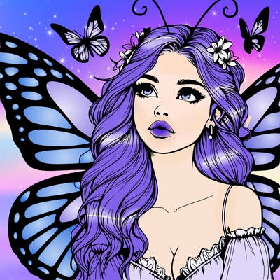 butterfly fairy realistic girl