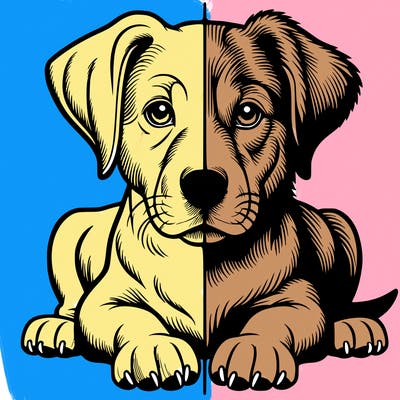 realistic dog split picture