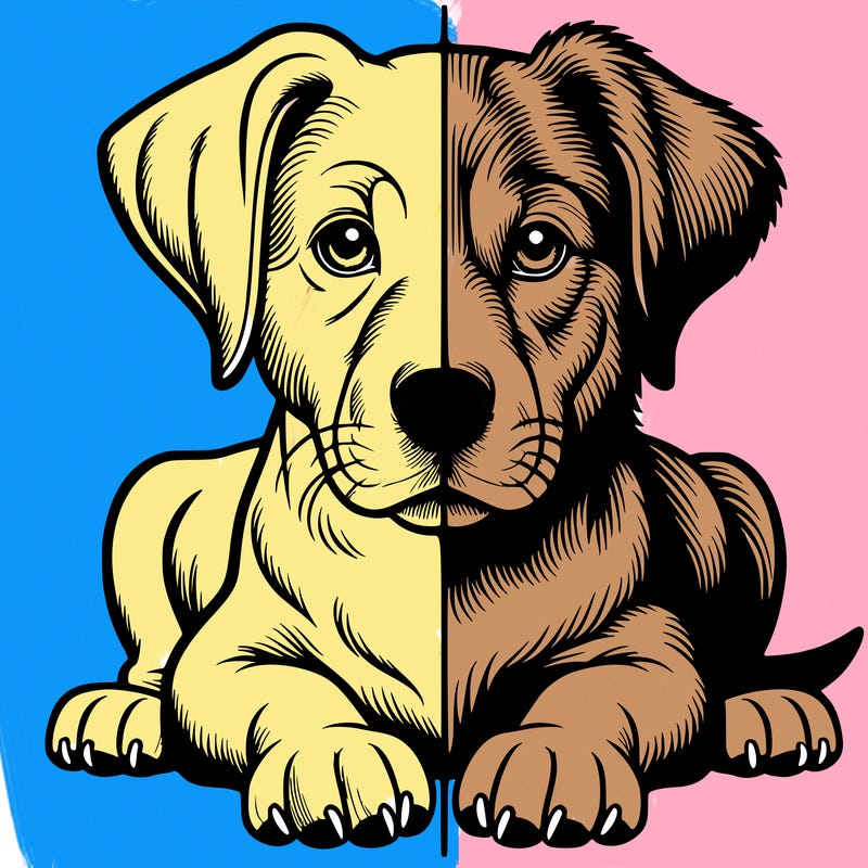 realistic dog split picture