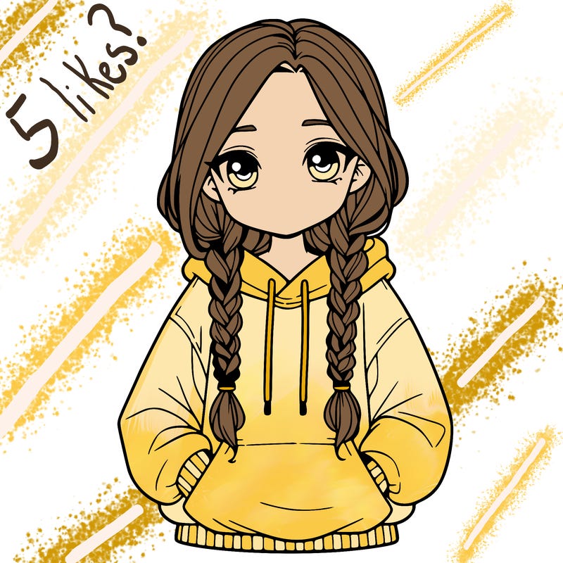 a realistic girl with a oversized hoodie and she has braids