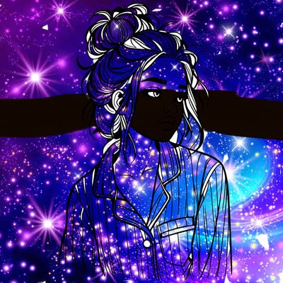 realistic woman with pajamas on and a messy bun