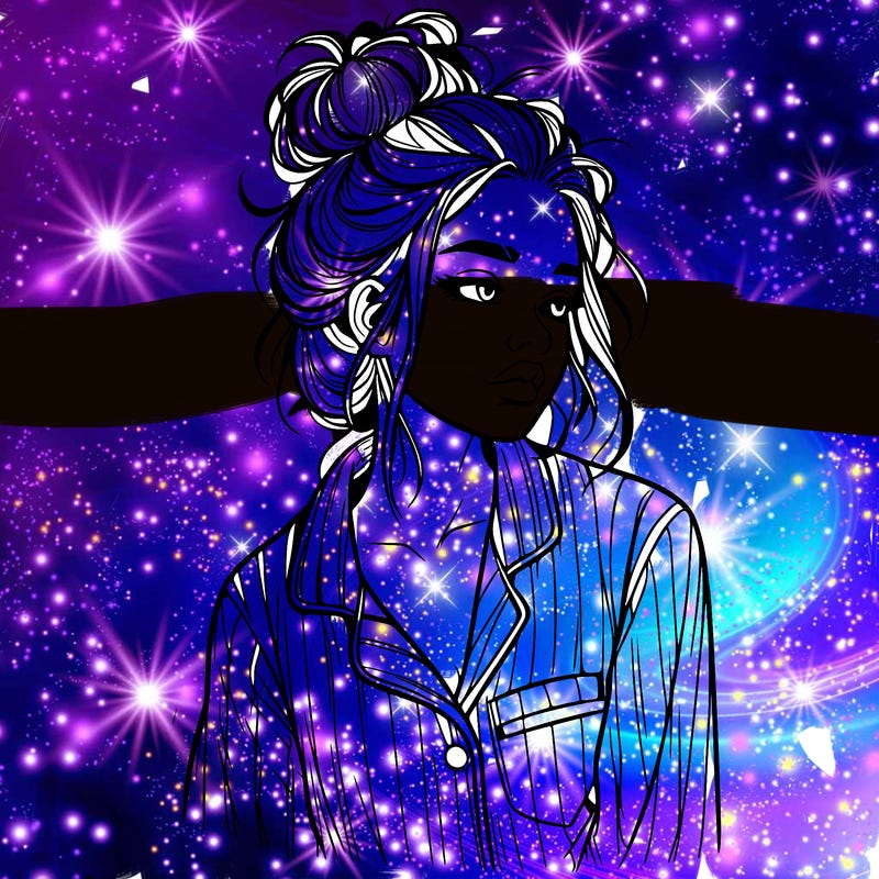 realistic woman with pajamas on and a messy bun