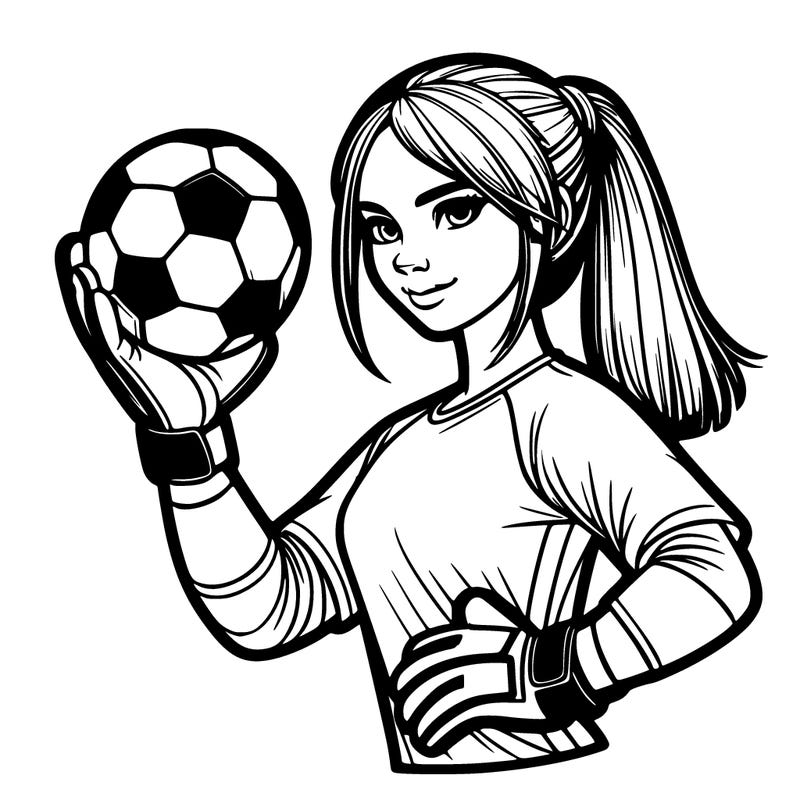 realistic girl goalkeeper soccer