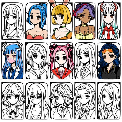 girls that look diffrent anime