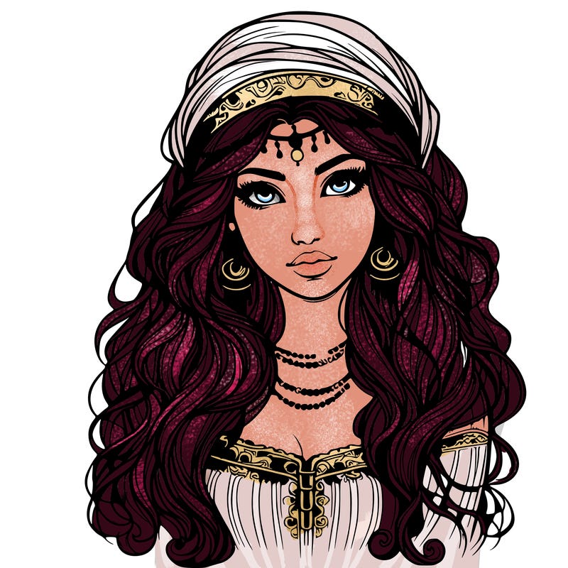 realistic beautiful mysterious gypsy girl