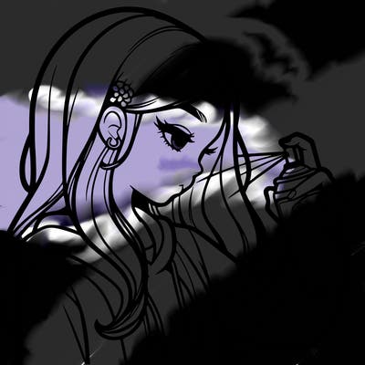 a realistic girl spray painting