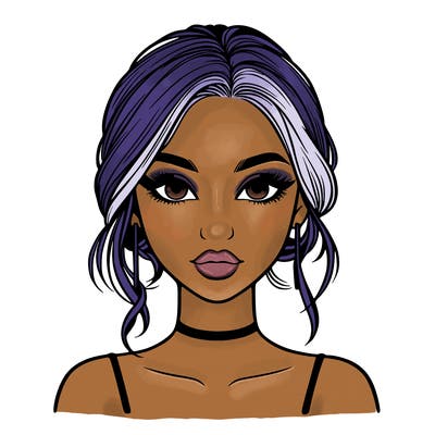 realistic girl with makeup on