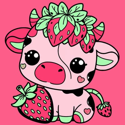 cute strawberry cow